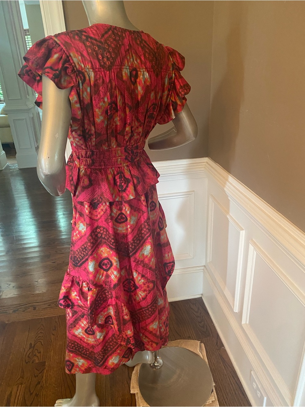 Ulla Johnson Avia Women’s Printed Ruffle-Tier Midi Dress size 8 - Picture 5 of 8